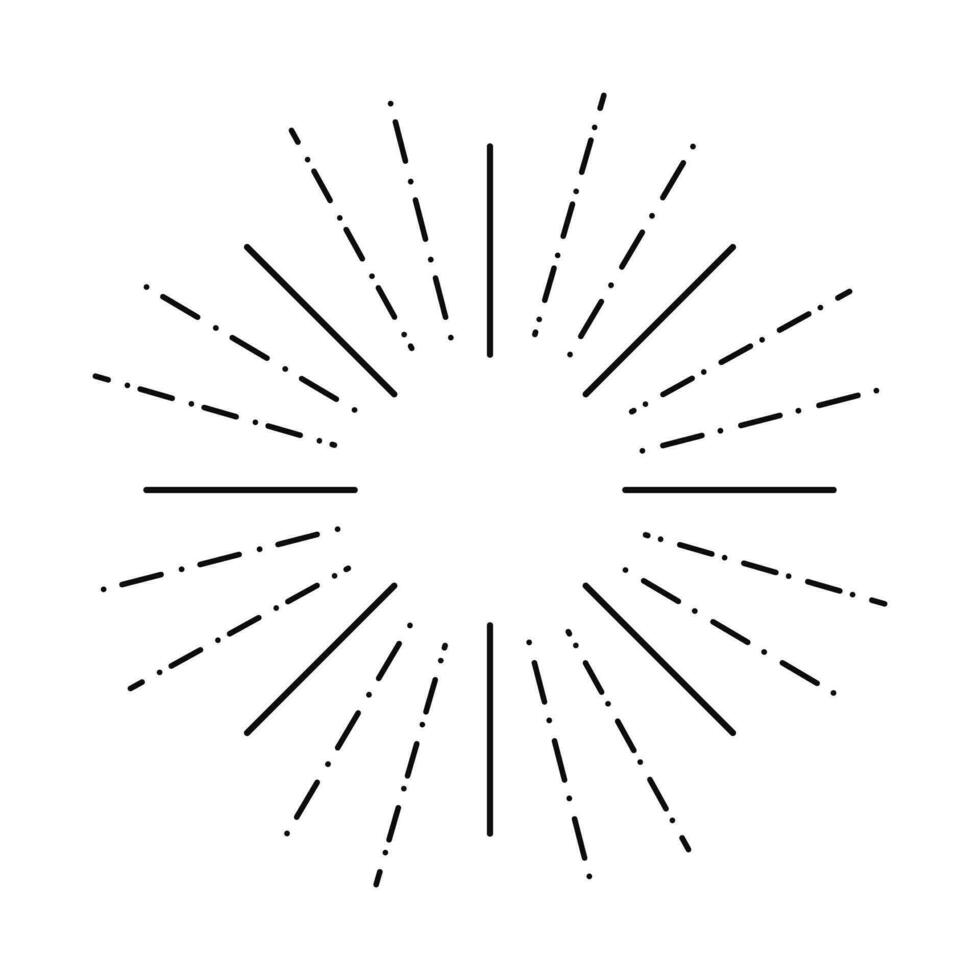 reluzente raios fogos de artifício vintage circular elemento isolado vetor ilustração