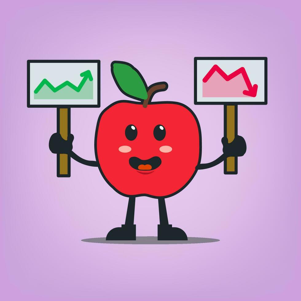 vetor maçã mascote desenho animado personagem
