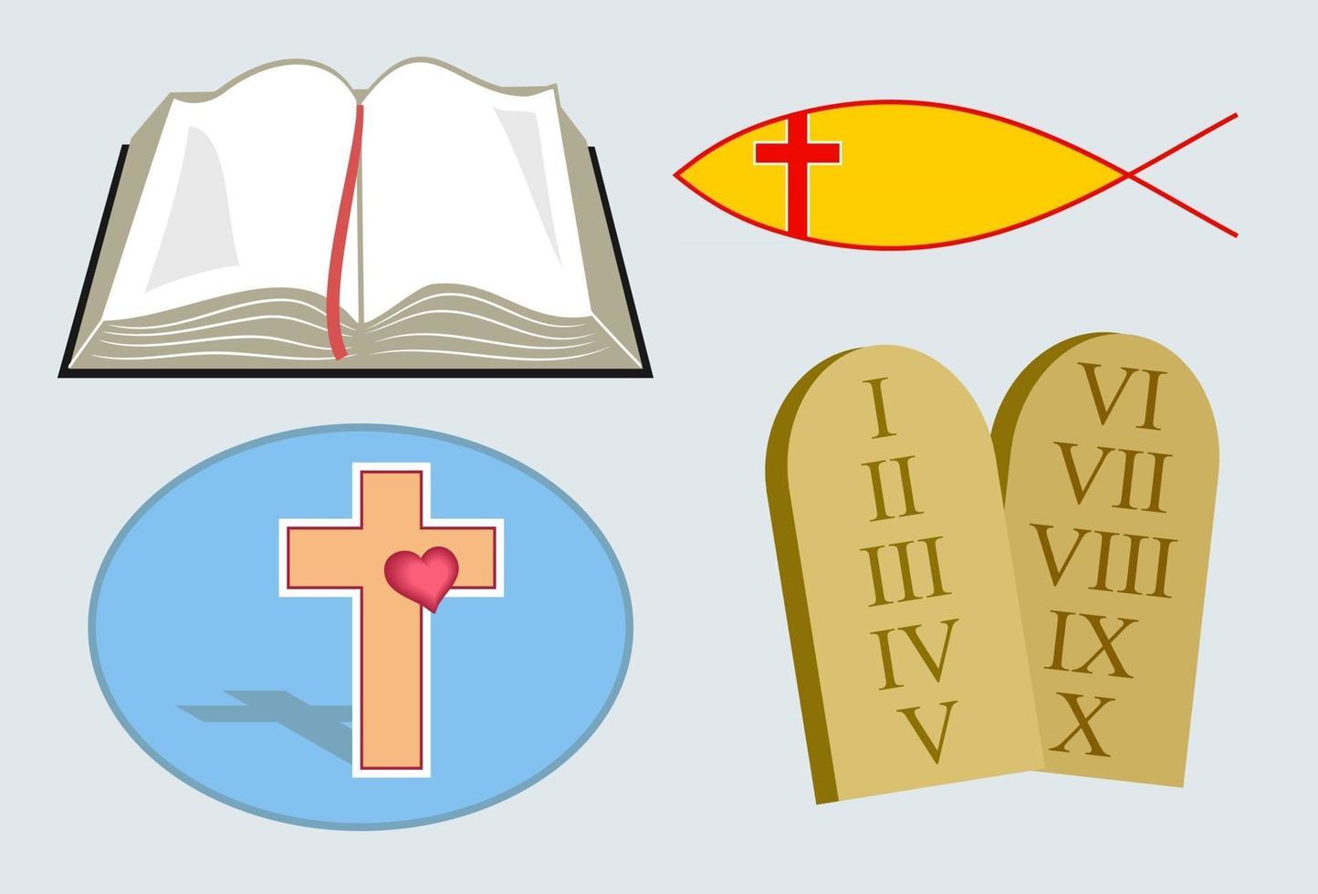 conjunto de ícones cristãos vetor