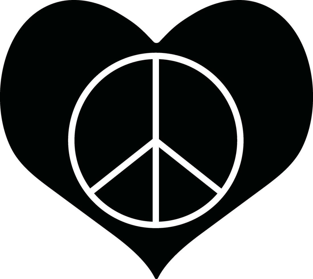 ícone do Paz placa dentro coração. vetor