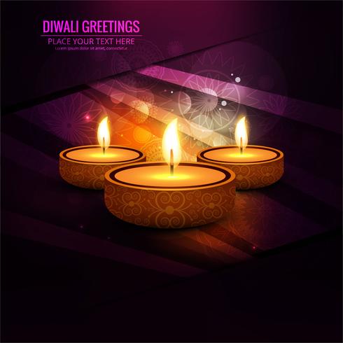 Feliz diwali diya óleo lâmpada festival fundo ilustração vetor