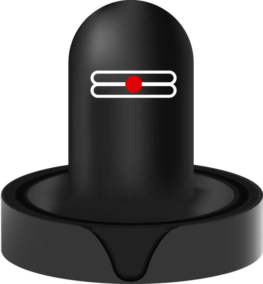 Preto shiva lingam estátua elemento em branco fundo. vetor