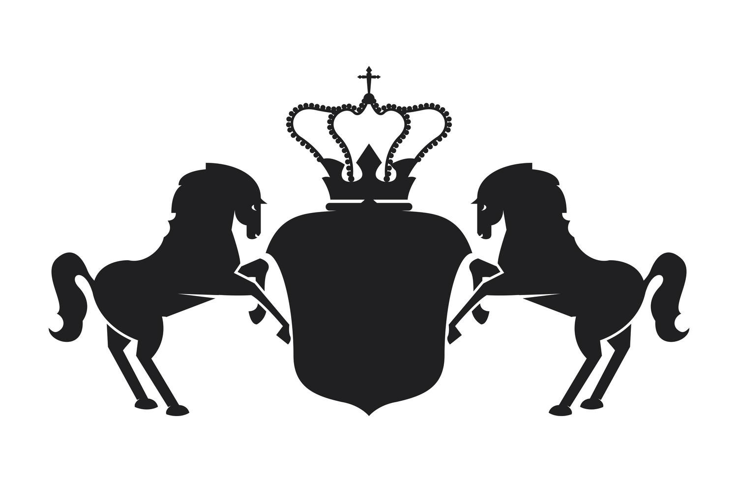 emblema de luxo com cavalos vetor