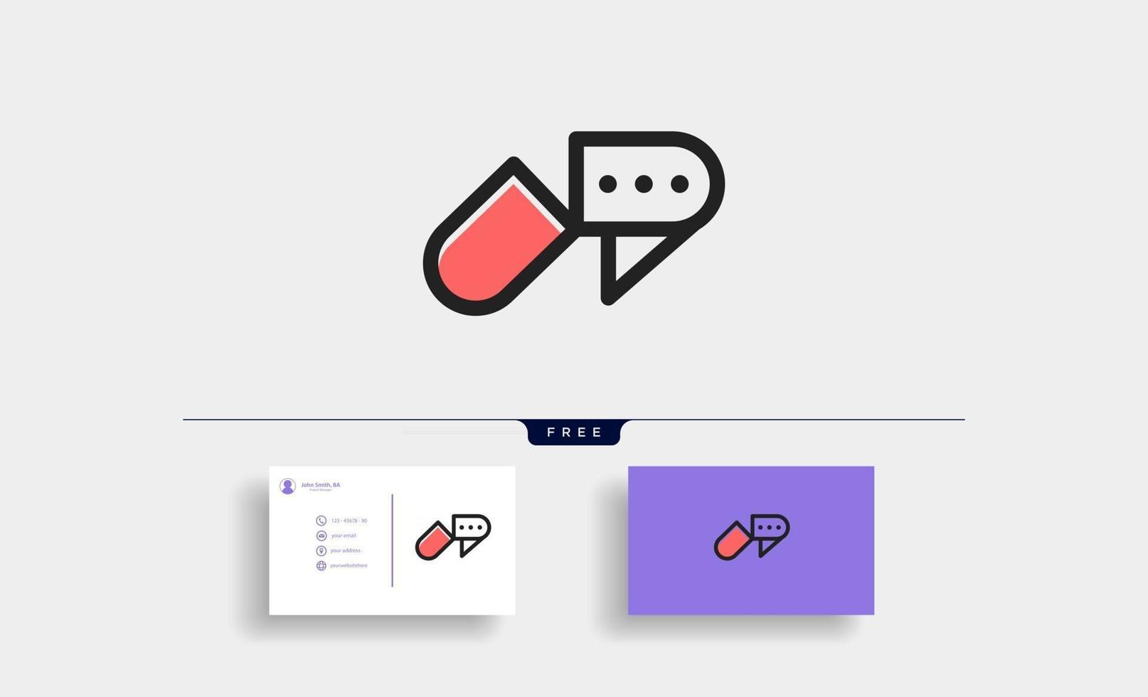 cápsula bate-papo conversa logotipo símbolo modelo vetor design ilustração