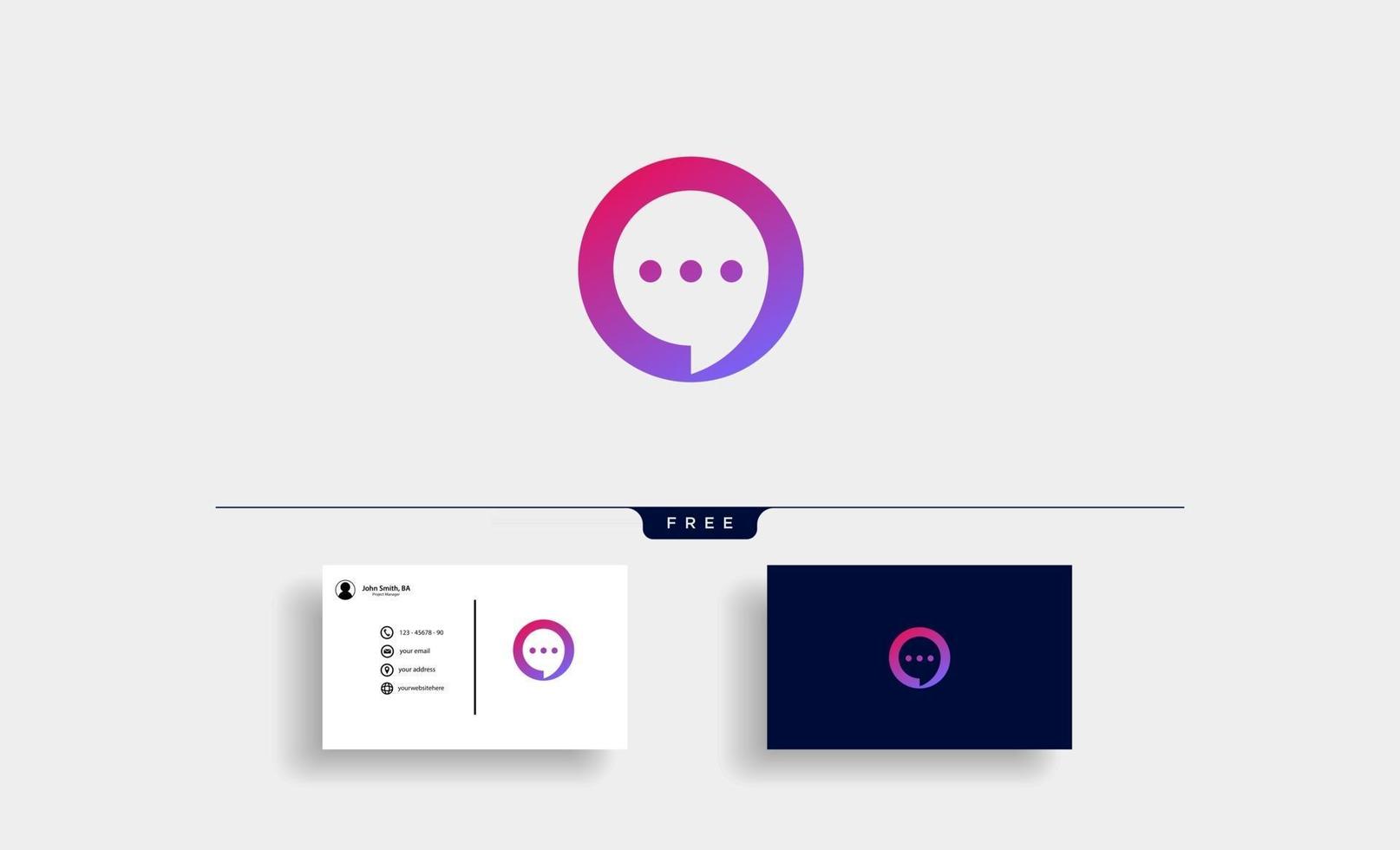 chat logo template design ilustração em vetor simples