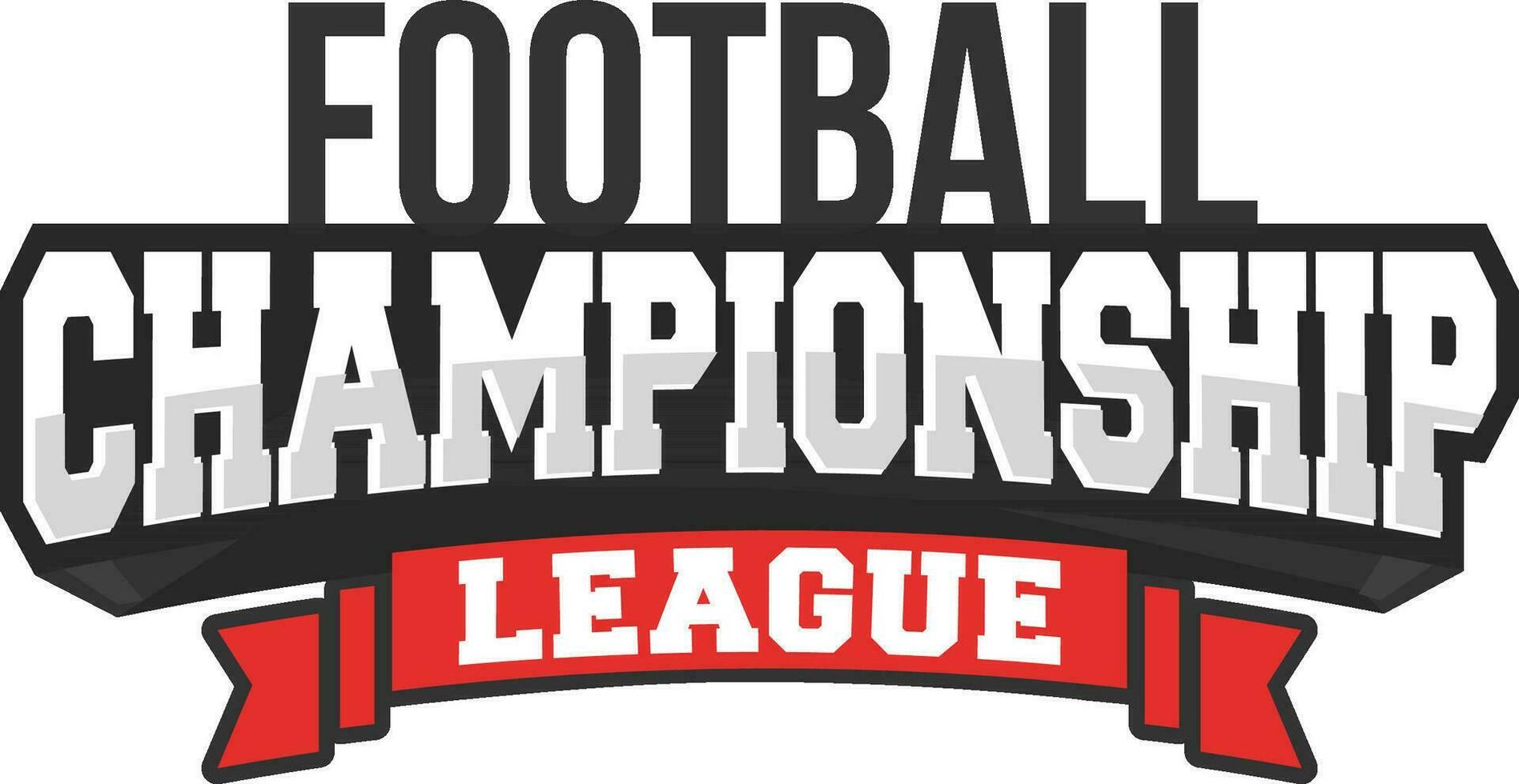 brilhante futebol campeonato liga texto decorado branco fundo. vetor