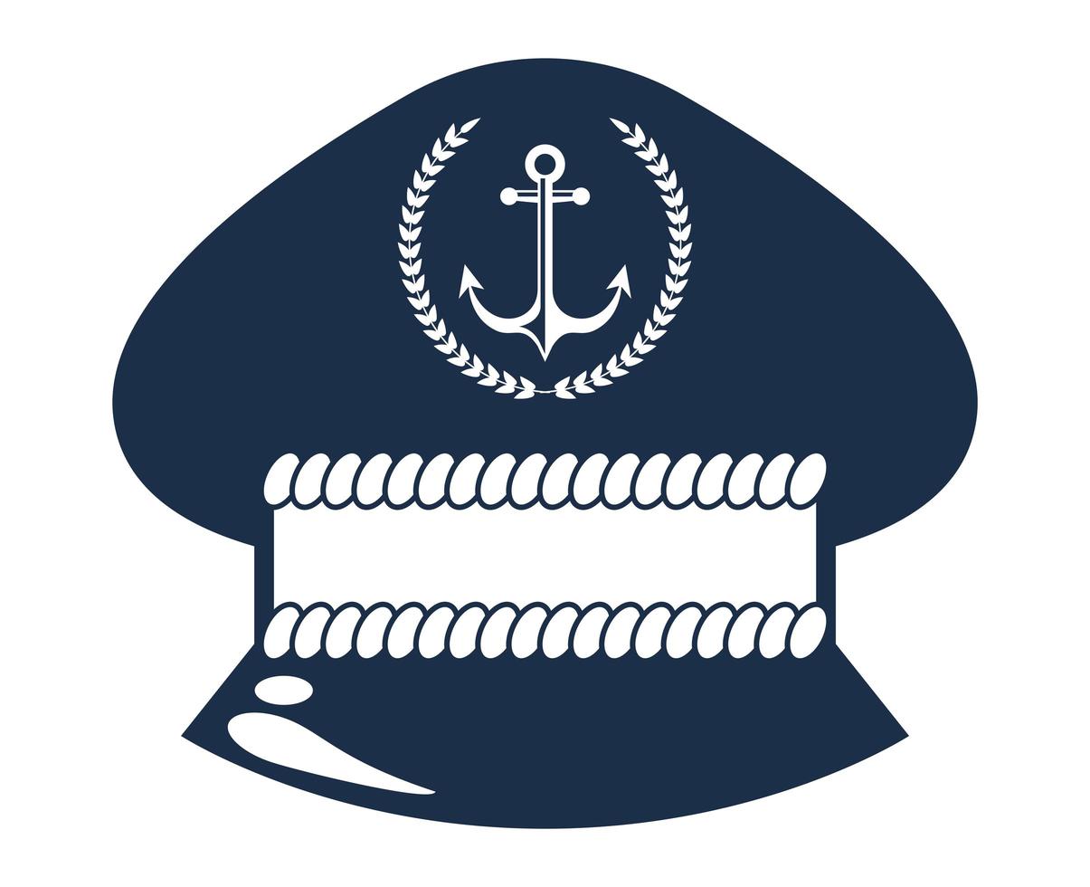 chapéu de marinheiro náutico vetor