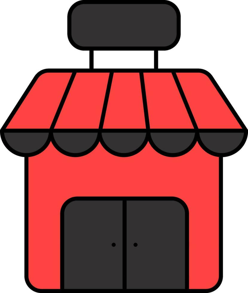 vermelho e Preto fazer compras ou loja construção plano ícone. vetor