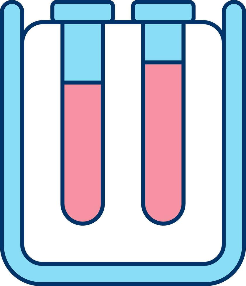 vermelho e azul ilustração do teste tubo ficar de pé ícone. vetor