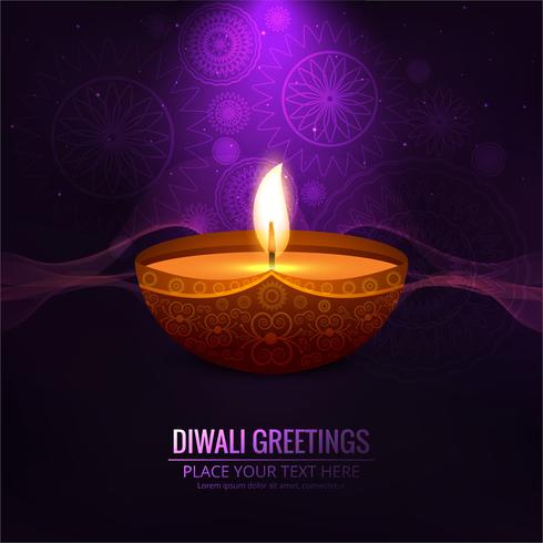 Feliz diwali diya óleo lâmpada festival fundo ilustração vetor