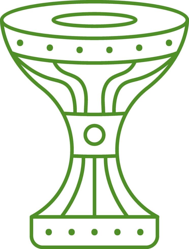 verde linha arte ilustração do Darbuka ícone. vetor