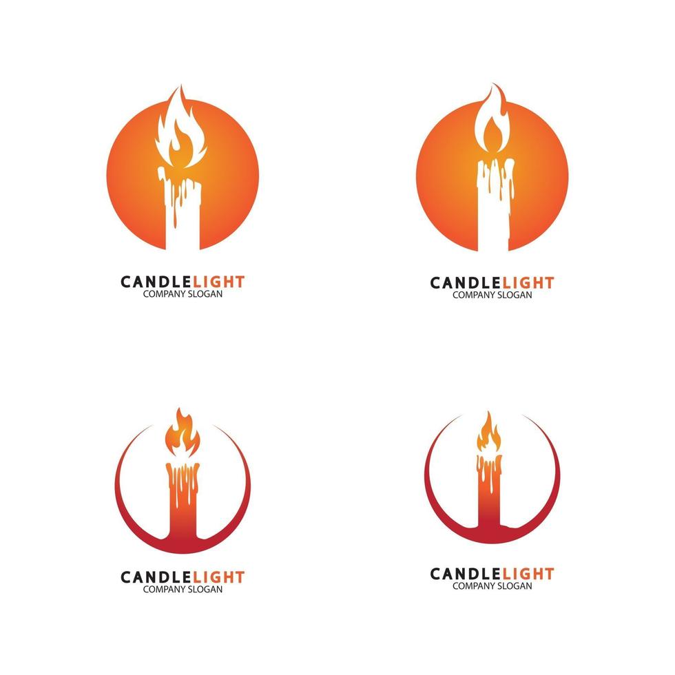 modelo de vetor de design de logotipo de ícone de luz de vela