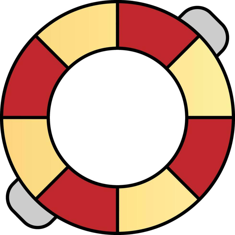 vermelho e amarelo natação anel ícone ou símbolo. vetor