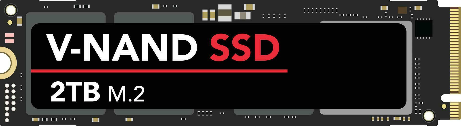 nvme interno ssd sólido Estado dirigir vetor ilustração, moderno computador armazenamento dispositivos , computador armazenamento memória estoque vetor imagem