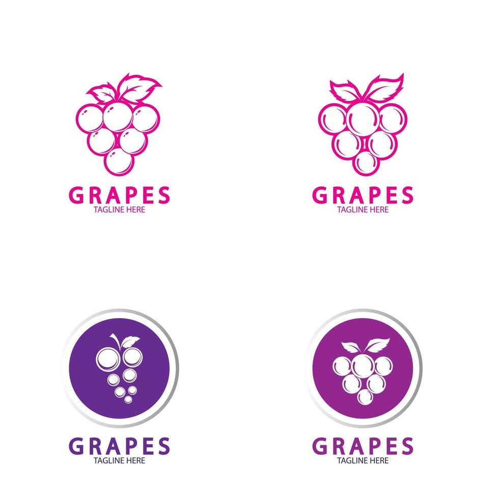 ícone do logotipo de vetor de uvas isolado