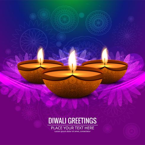 Feliz diwali diya óleo lâmpada festival fundo ilustração vetor