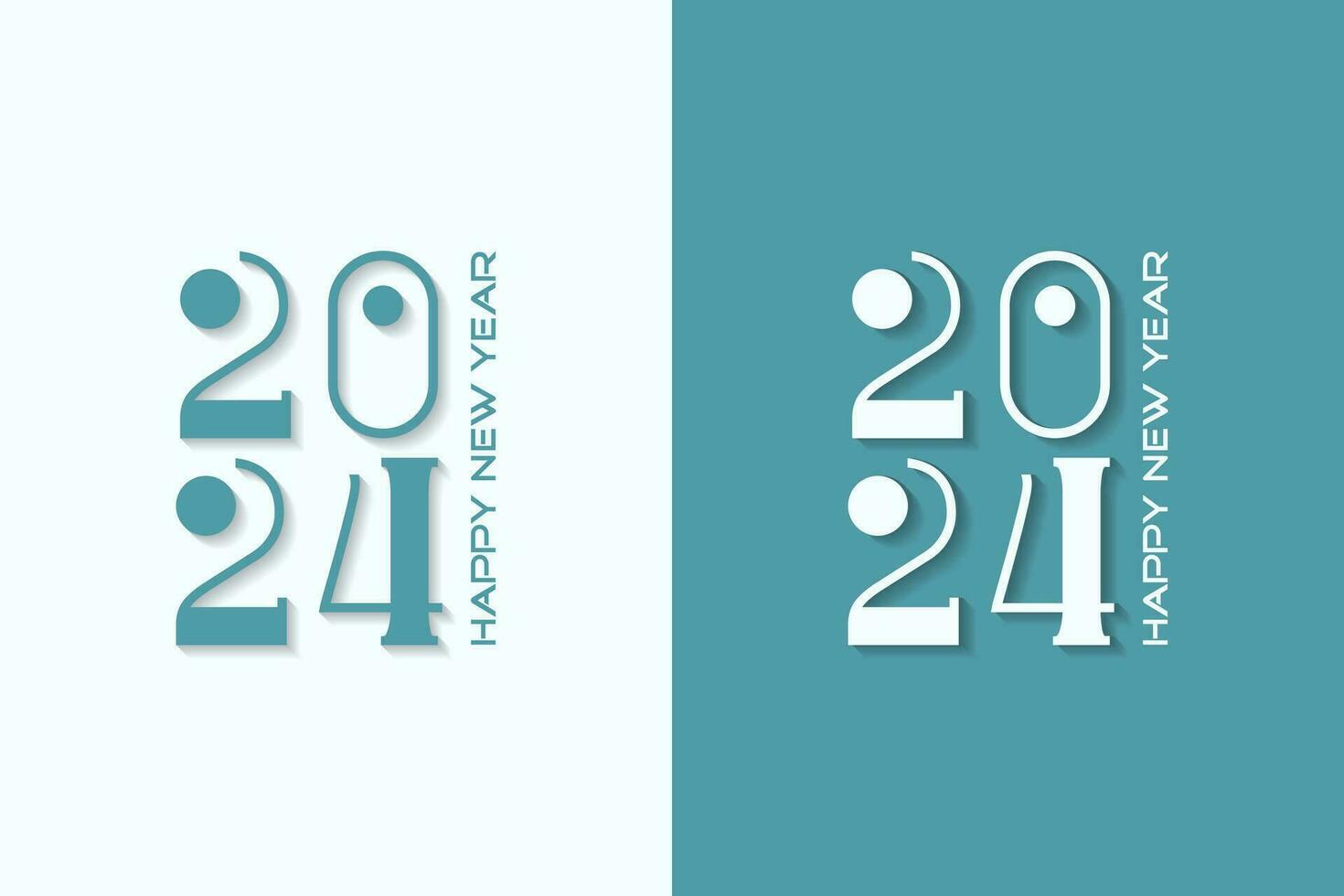 2024 Projeto modelo, branco feliz Novo ano saudações, para poster, calendário e cumprimento cartão vetor