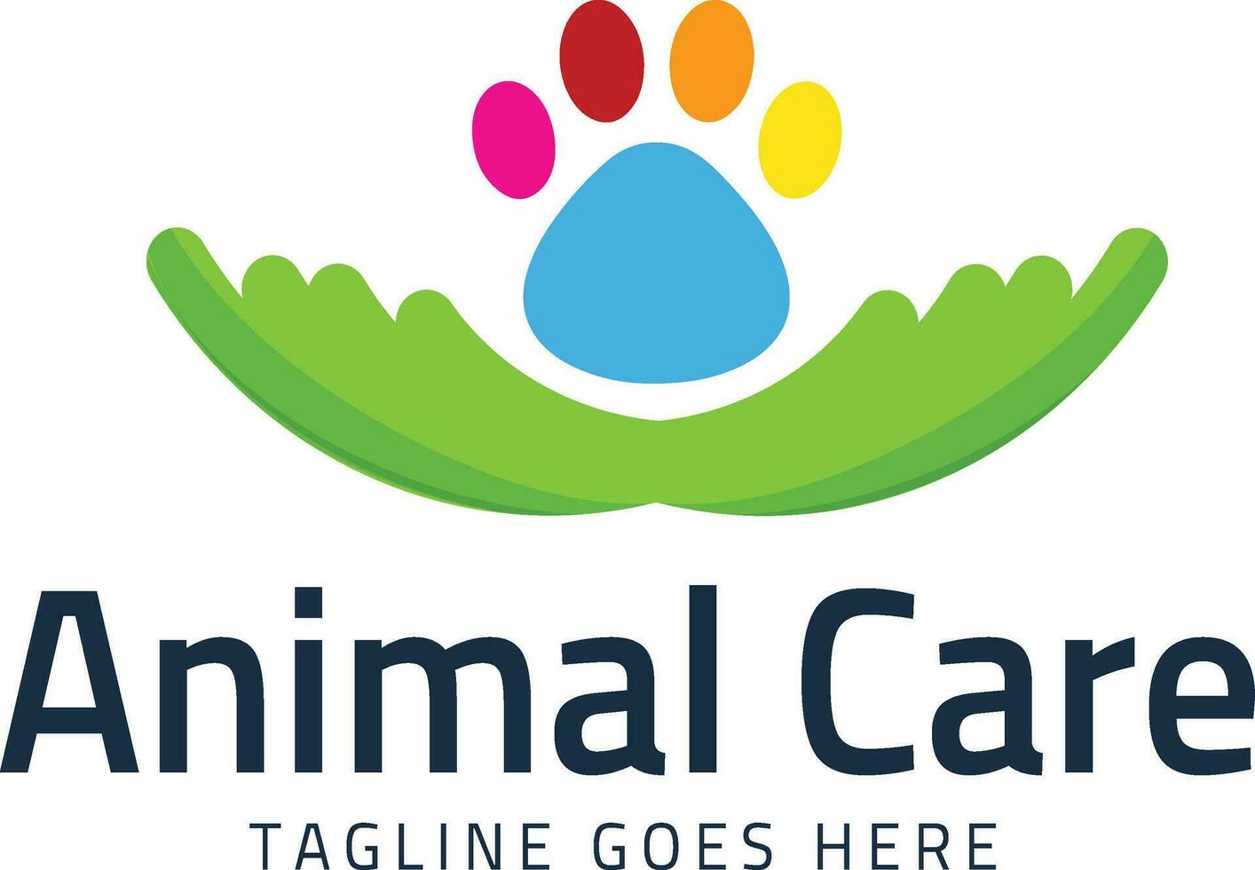 vetor mão abstrato animal logotipo com gradiente cor