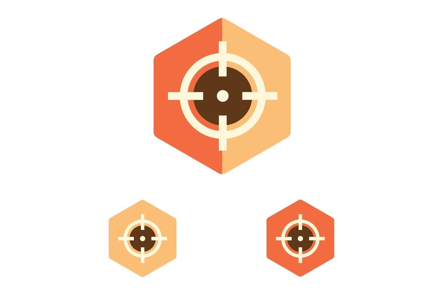 ícone de foco de destino no botão de ícone de vetor de estilo de design plano