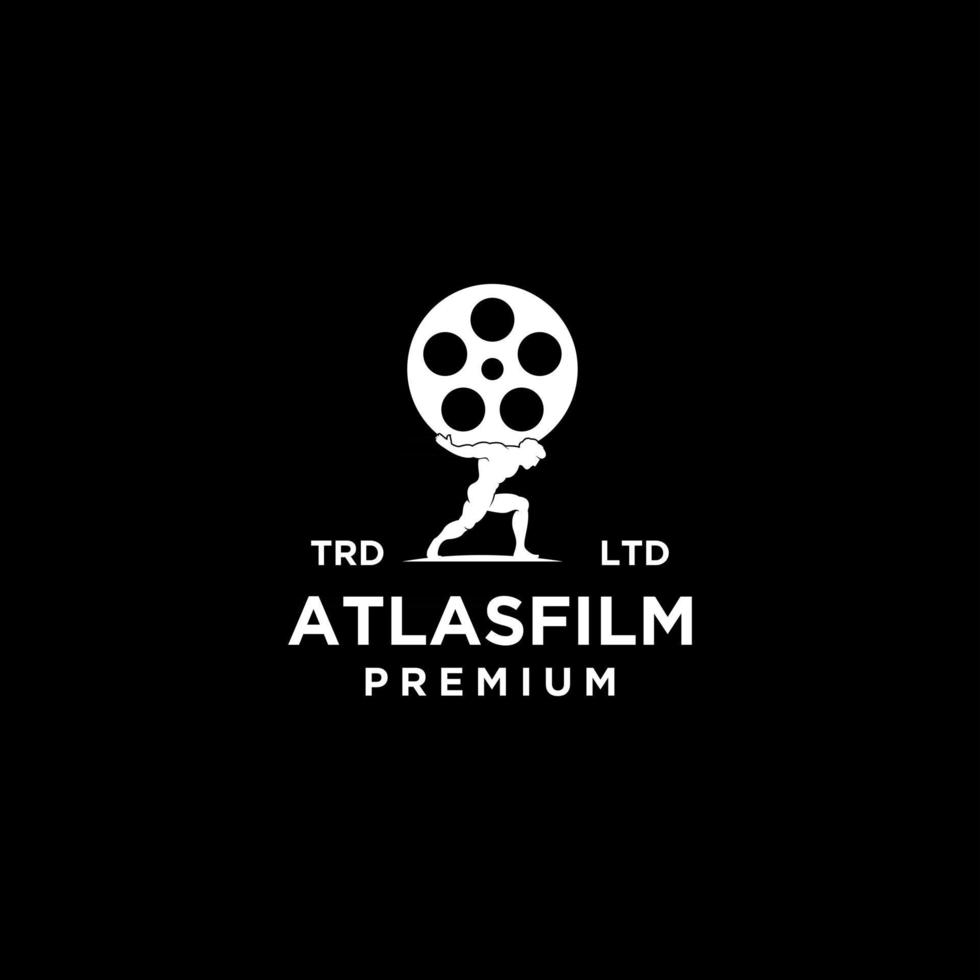 atlas filme logotipo vintage ícone ilustração premium vetor