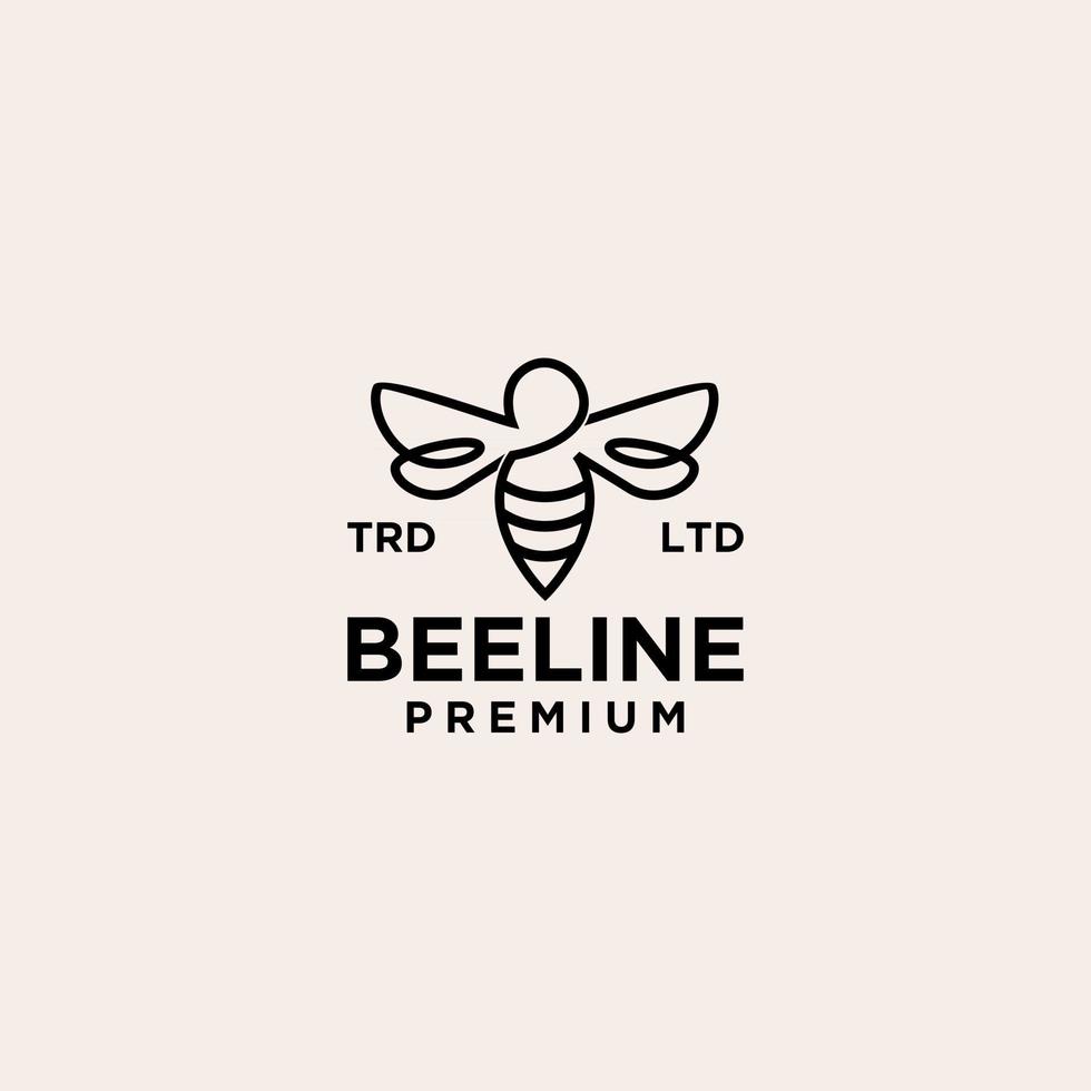 bee line logotipo vintage ícone ilustração premium vetor