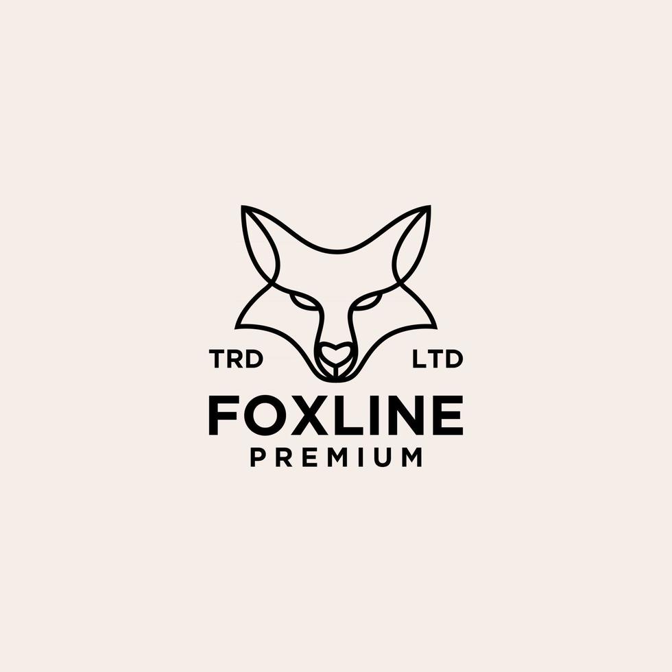 fox head linha vintage logotipo ícone ilustração premium vetor