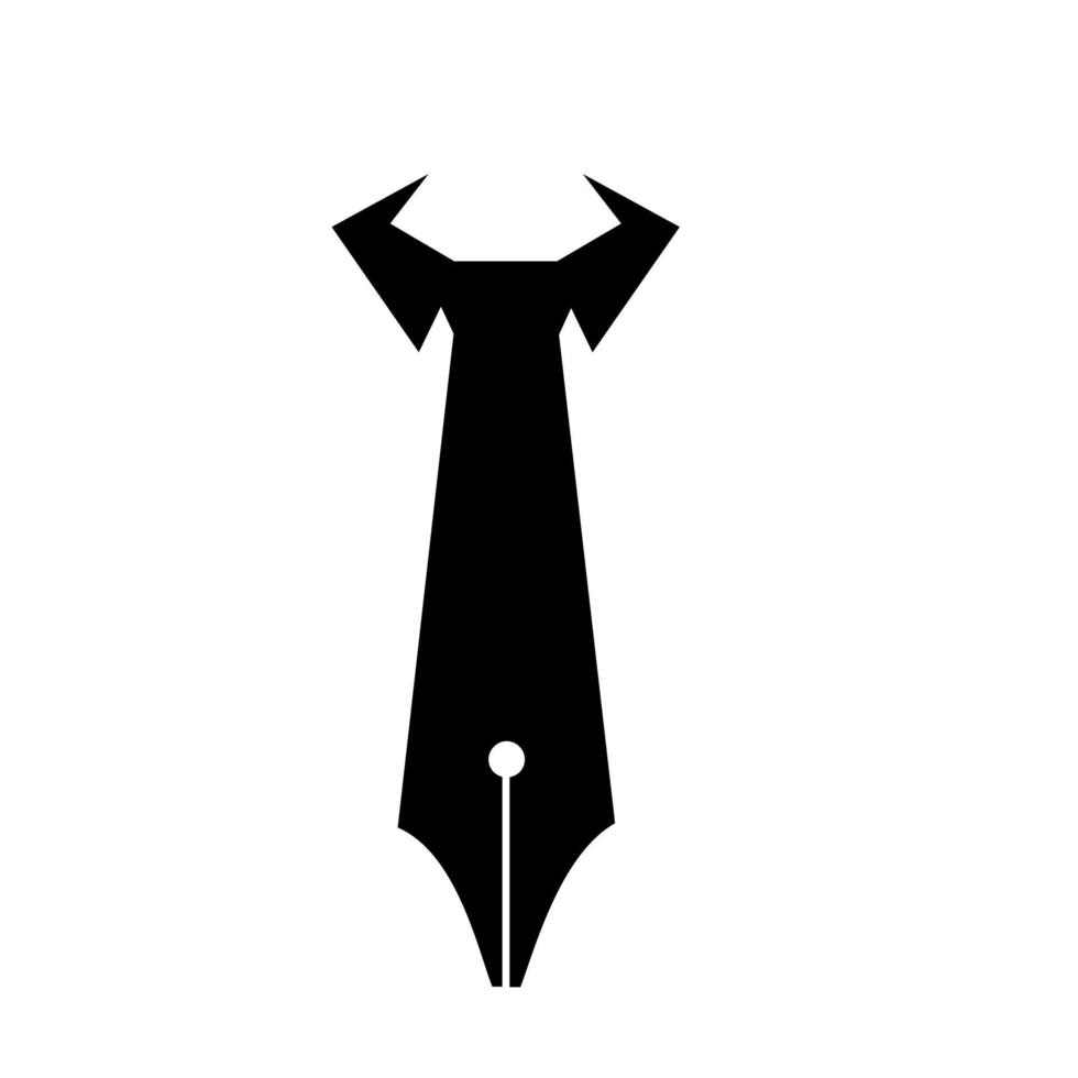 gravata caneta conceito oficial trabalho logotipo vetor ícone ilustração design