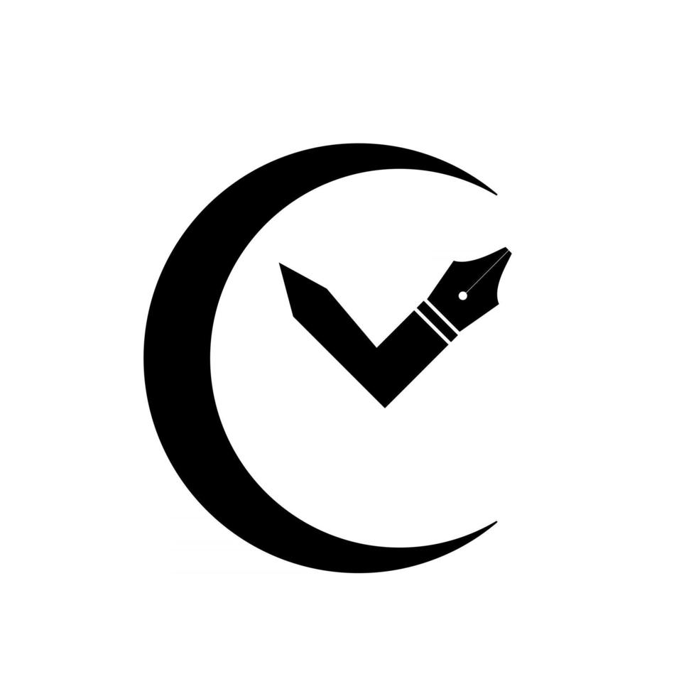 caneta-tinteiro tempo relógio relógio ampulheta logotipo conceito escrevendo tempo vetor logotipo ícone design ilustração