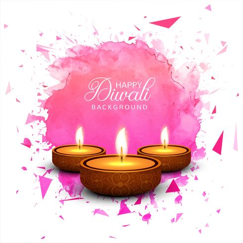 Lindo cartão de felicitações para festival feliz diwali fundo vec vetor