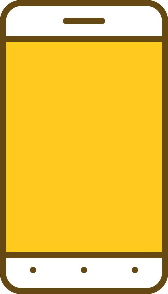 amarelo e branco Smartphone ícone dentro plano estilo. vetor