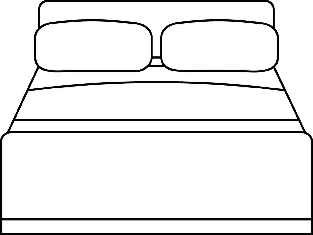 Preto esboço Duplo cama ícone ou símbolo. vetor