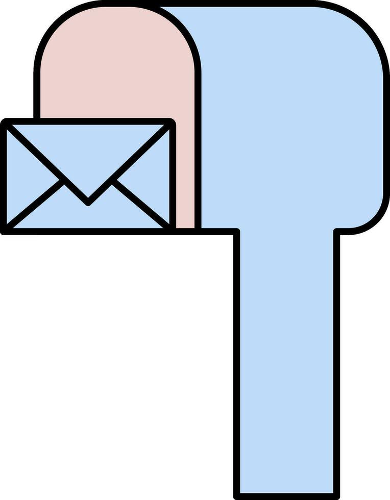 isolado caixa de correio ícone dentro Rosa e azul cor. vetor