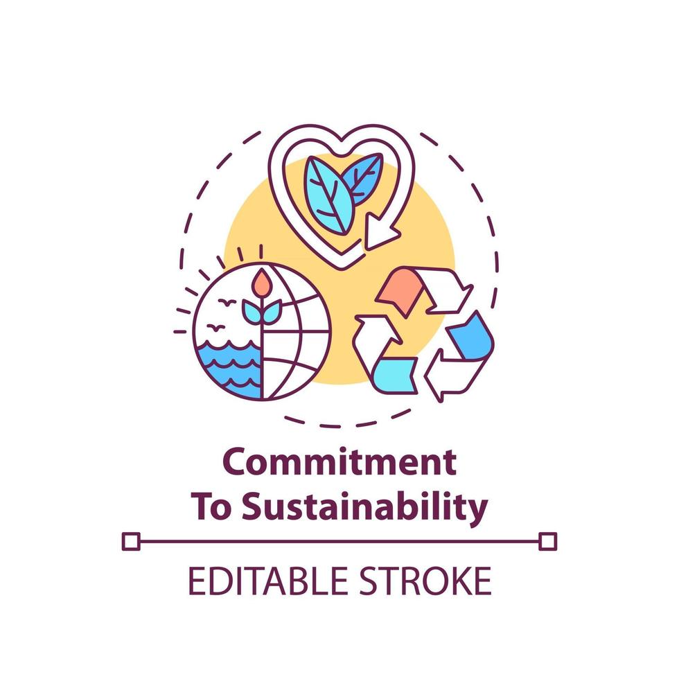 ícone do compromisso com o conceito de sustentabilidade vetor