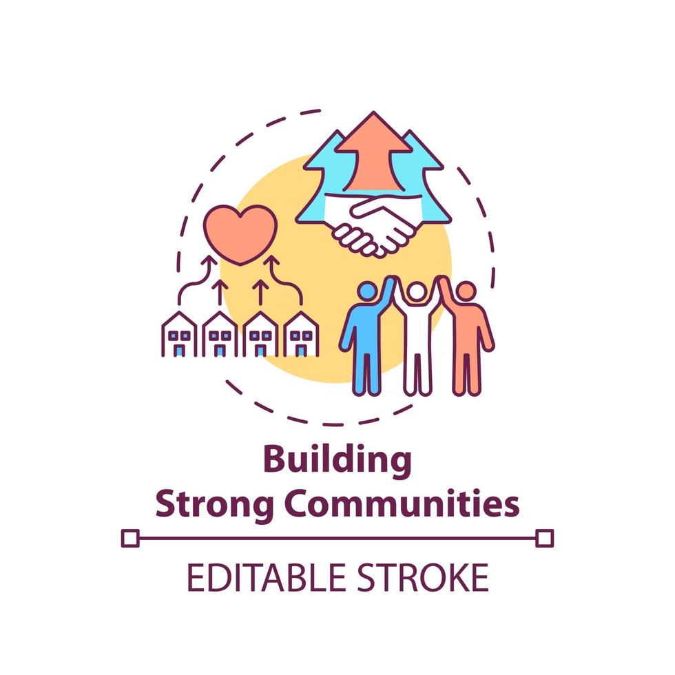 ícone do conceito de construção de comunidades fortes vetor