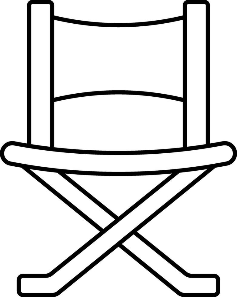 dobrando cadeira ícone dentro Preto contorno. vetor