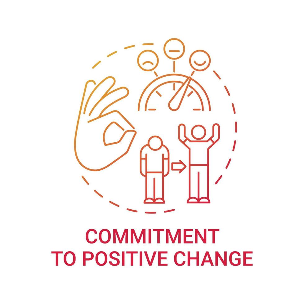 compromisso com o ícone do conceito de mudança positiva vetor