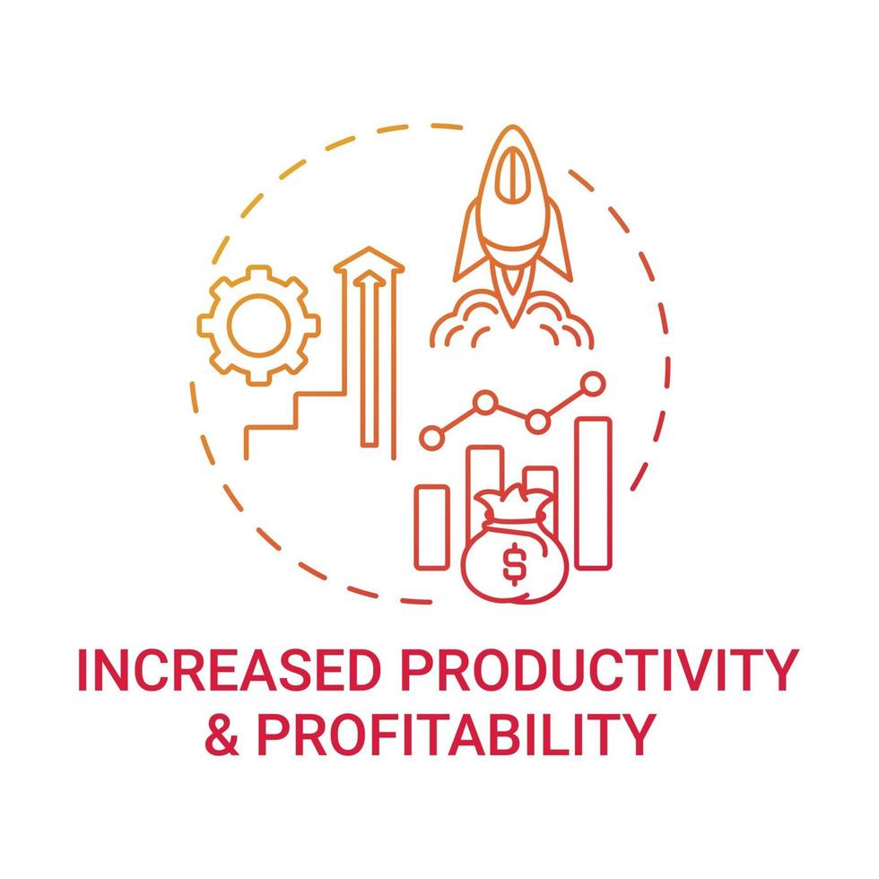ícone do conceito de produtividade e lucratividade aumentada vetor