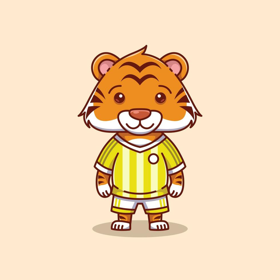 minimalista fofa leão animal vestindo futebol camisa desenho animado plano ícone vetor ilustração Projeto. simples moderno fofa leão isolado plano desenho animado estilo