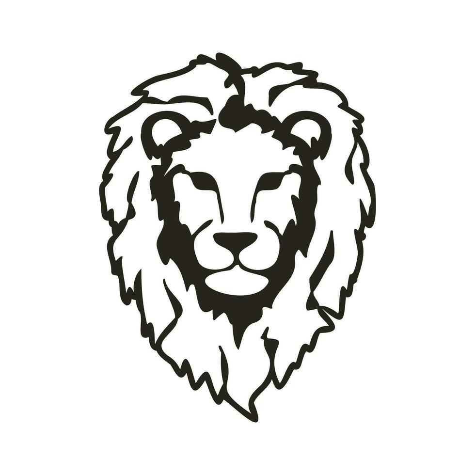 leão cabeça esboço ilustração vetor. leão cabeça logotipo ícone. leão cabeça mascote. leão símbolo. vetor ilustração