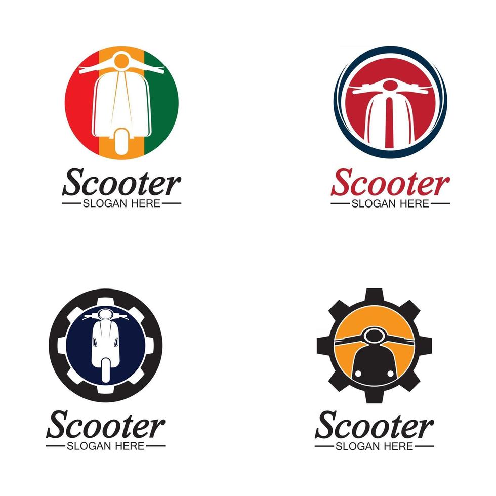 ilustração de ícone de vetor de logotipo de scooter ciclomotor