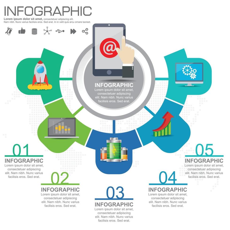 vetor infográfico modelo conceito de negócio com opções