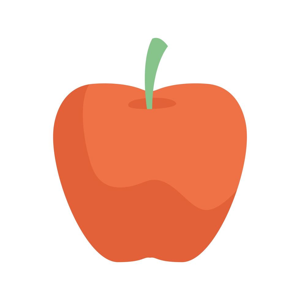 maçã fruta comida saudável ícone isolado vetor