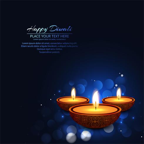 Feliz diwali diya óleo lâmpada festival fundo ilustração vetor