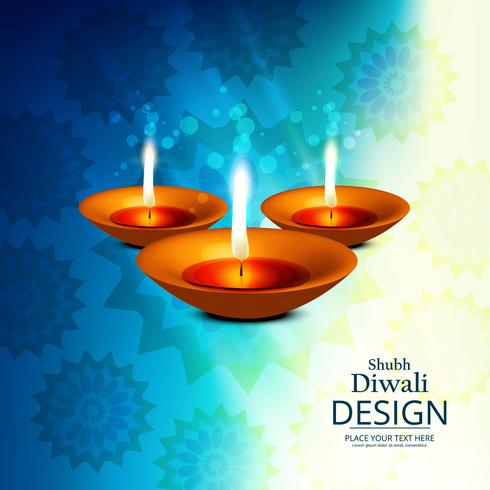 Feliz diwali diya óleo lâmpada festival fundo ilustração vetor