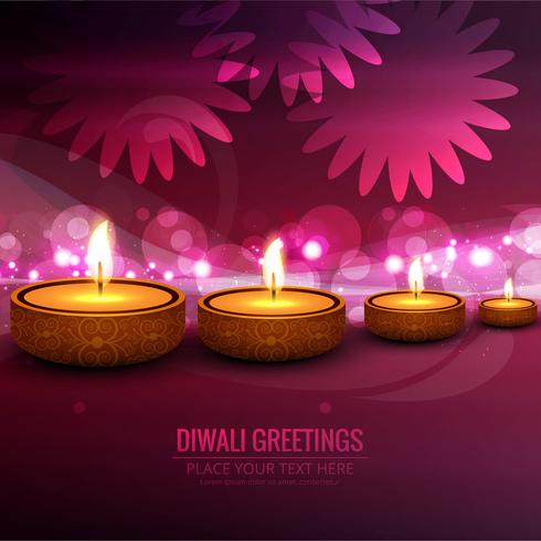 Feliz diwali diya óleo lâmpada festival fundo ilustração vetor