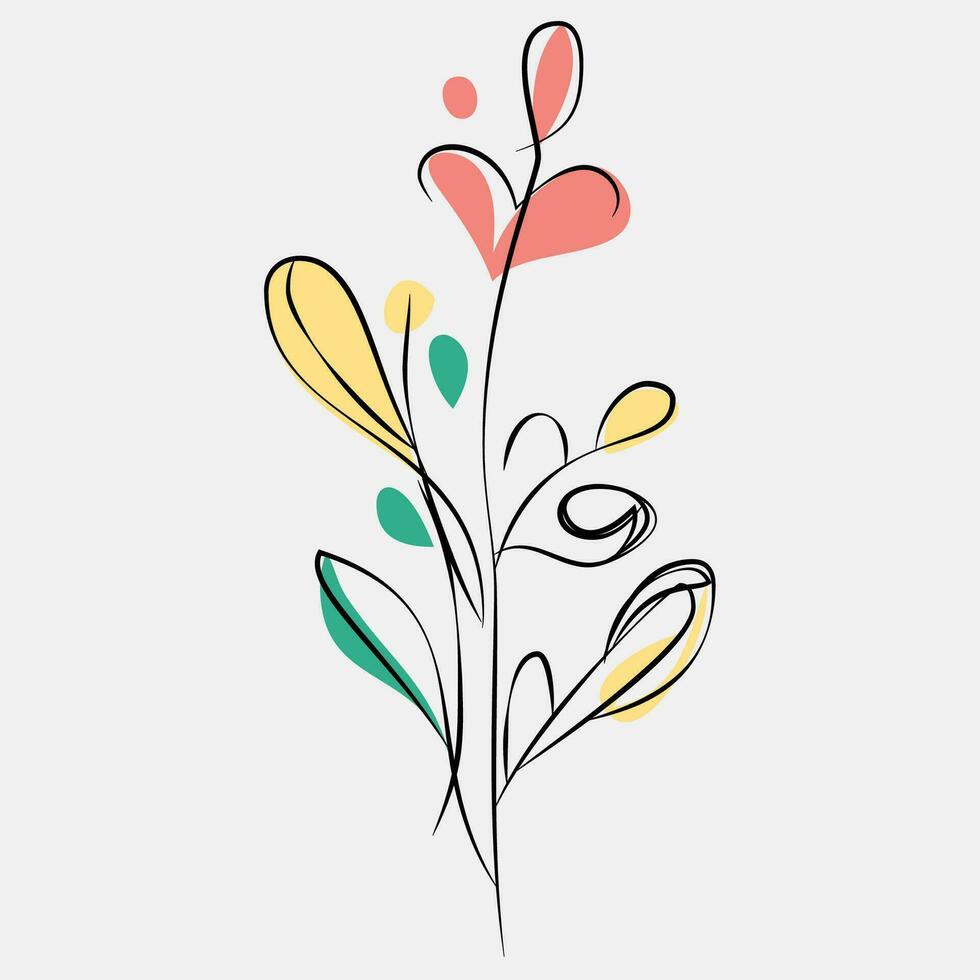 minimalista floral vetor arte ilustrações para ocasiões modelo vintage moda mão desenhado decoração