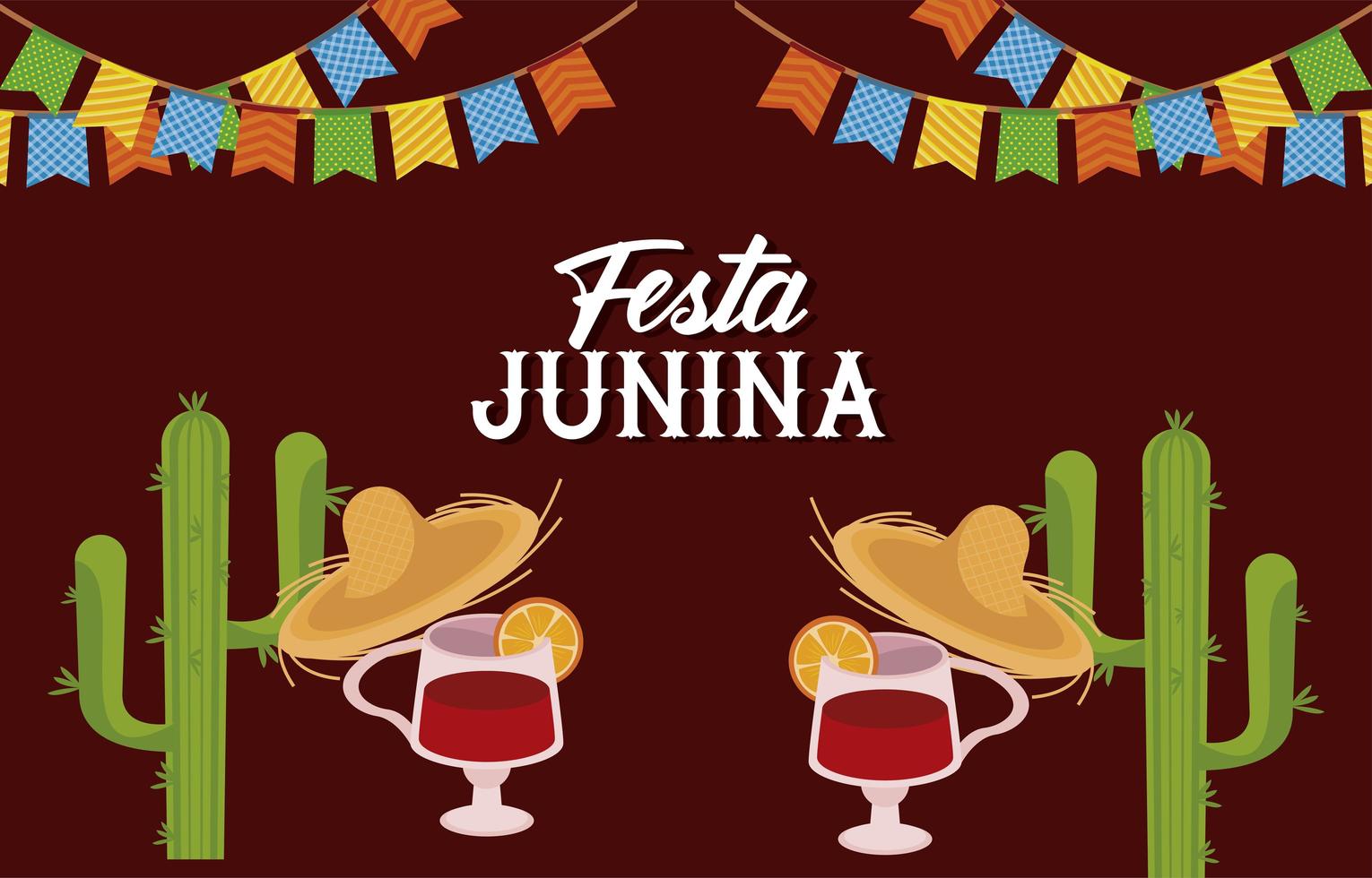 cena de festa junina vetor