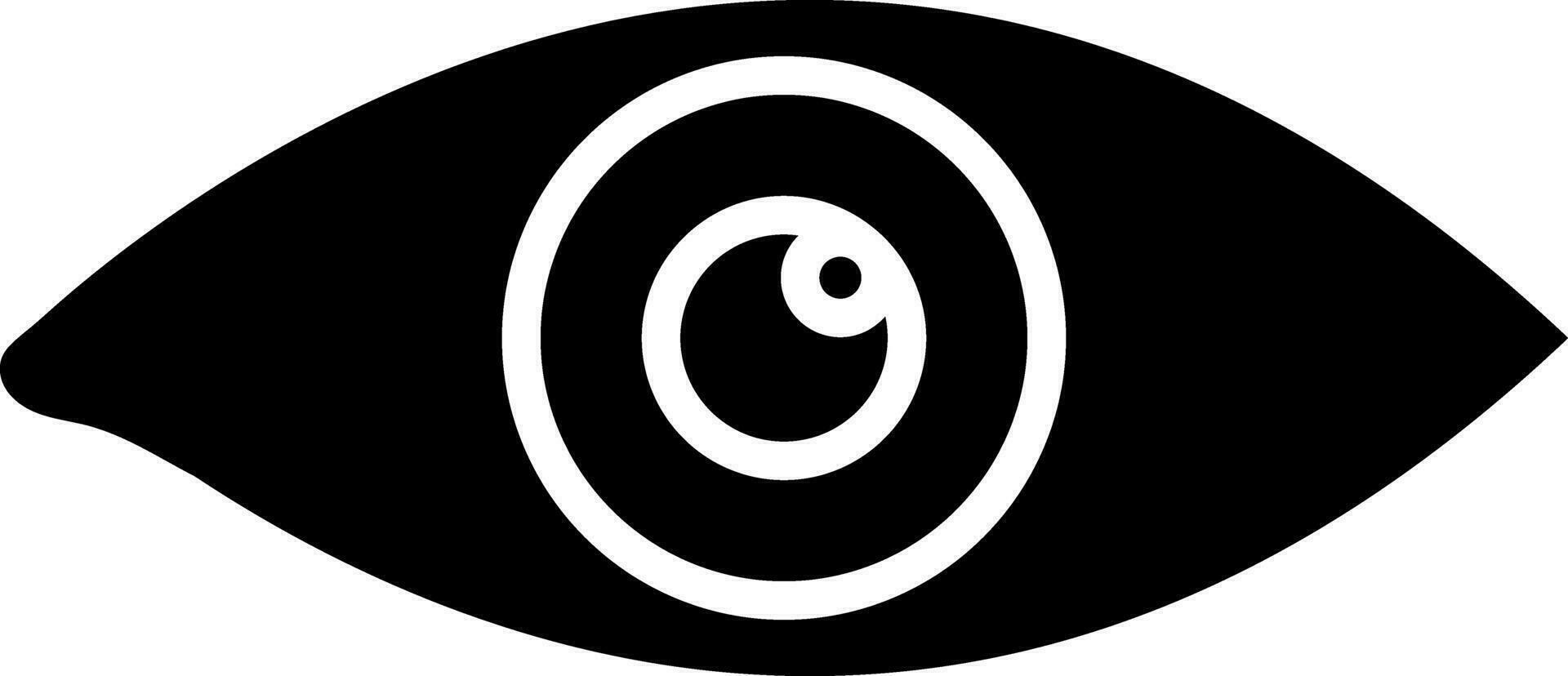 Preto e branco ilustração do olho placa ou símbolo. vetor