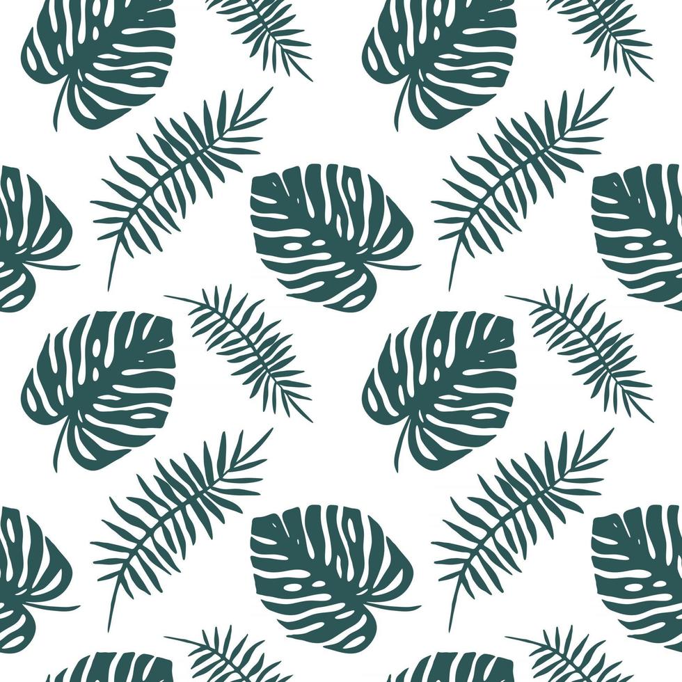 fundo branco com folhas tropicais azuis vetor