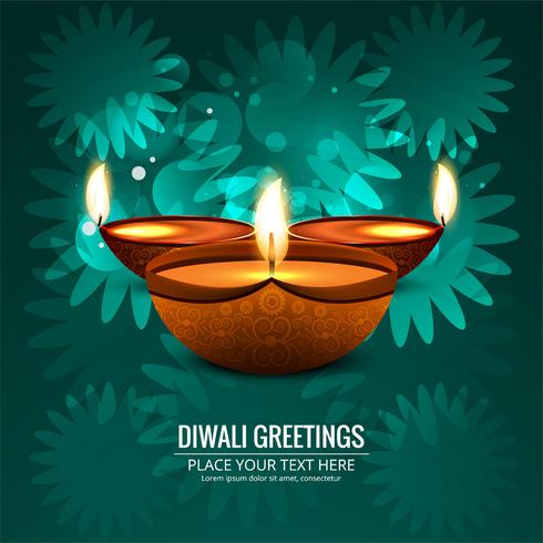 Feliz diwali diya óleo lâmpada festival fundo ilustração vetor